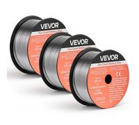 VEVOR Alambre de Soldadura MIG con Núcleo Fundente, E71T-GS, 0,8 mm, 0,9 kg, de Acero Dulce sin Gas, con Bajas Salpicaduras para Soldadura por Arco en Cualquier Posición, para Exteriores, 3 Rollos