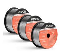 VEVOR Alambre de Soldadura MIG con Núcleo Fundente, E71T-GS, 0,9 mm, 0,9 kg, Acero Dulce sin Gas, con Bajas Salpicaduras para Soldadura por Arco en Cualquier Posición, para Exteriores, 3 Rollos