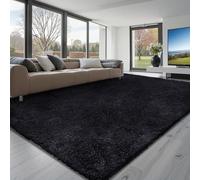 VEVOR Alfombra de Pelo Largo de 3048 x 2438 mm, Mullida, de Triple Capa, 35 mm de Altura, para Salón, Dormitorio y Salón, Suave y sin Pelusa, de Estilo Atemporal, Fácil de Limpiar, Color Negro