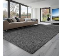 VEVOR Alfombra de Pelo Largo, Mullida, de Triple Capa, Forma Rectángulo, Ideal para Salón, Dormitorio y Jardín de Invierno, Suave, Antideslizante y sin Pelusa, Color Gris, 2438 x 1524 x 42 mm