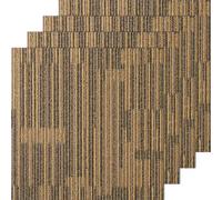 VEVOR Alfombra en Losetas Reutilizables, Cuadrados de Alfombra con Acolchado Adjunto, Losetas de Alfombra Acolchadas Suaves, Fácil de Instalar para Dormitorio, Sala de Estar, 12 Baldosas, Marrón Mixto