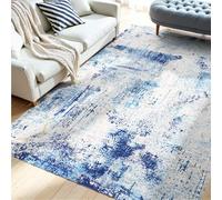 VEVOR Alfombra Suave de 1,5 x 2,1 m Alfombra Moderna Pelo Corto Antideslizante Resistente al Desgarro Elegante Ideal para Dormitorio, Oficina, Sala de Estar, Habitación Infantil, Entrada, Azul