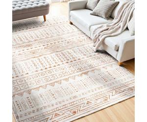 VEVOR Alfombra Suave de 1,8 x 2,7 m Alfombra Moderna Pelo Corto Antideslizante Resistente al Desgarro Elegante Ideal para Dormitorio, Oficina, Sala de Estar, Habitación Infantil, Entrada, Beige