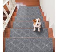 VEVOR: Alfombras para escaleras, rectangulares, de 716 x 232 mm, color gris, 15 unidades. Alfombra para escaleras, alfombras para escalones, duraderas, fáciles de limpiar, antideslizantes, alfombra pa
