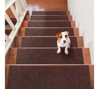 VEVOR: Alfombras rectangulares para escaleras, 760 x 203 mm, color marrón, 15 unidades. Alfombra para escaleras, alfombras para escalones, resistentes, fáciles de limpiar, antideslizantes. Ideal para 