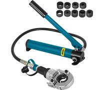 VEVOR Alicate Hidráulica con 9 Matrices Extraíbles, Giratorio 360 °, Separador con Fuerza de Presión 6 T, Crimpadora Apta para Racores en Forma de V/TH de 12-28 mm / 16-32 mm