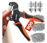VEVOR Alicates de Ojales 6mm 10 mm 12 mm con 900 Piezas de Ojetes de Metal