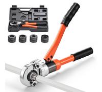 VEVOR Alicates de Prensa Hidráulica de Tuberías, Herramienta de Prensado para Tubos de PEX y Aluminio-plástico con 4 Mordazas TH16, TH20, TH26, TH32, para Reparaciones, Instalaciones de Fontanería