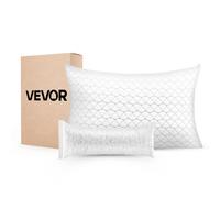 VEVOR Almohada de Cama, Tamaño Queen 740 x 480 mm, Almohada de Hotel de Lujo con Relleno de Espuma Viscoelástica, Incluye Funda de Fibra Natural, Ajustable y de Apoyo, para Descanso y Relajación