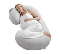 VEVOR Almohada de Maternidad de Cuerpo Completo en Forma de C, Ultra Suaves y Transpirables con Funda Extraíble y Lavable, para Aliviar la Espalda, el Vientre, la Cadera, 1330 x 630 x 210 mm