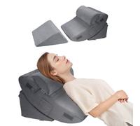 VEVOR Almohada Posoperatoria de Cuña para Descansar, Juego de 4 uds, Ortopédicas Ajustables para Cama, Soporte para Piernas, Cuello y Hombros, para Dolor de Espalda, Reflujo Ácido, Gris Oscuro
