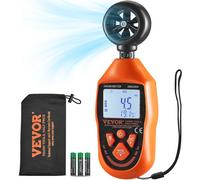 VEVOR Anemómetro Portátil para Medir Velocidad del Viento Temperatura del Viento -10~45°C Sensación Térmica del Viento Anemómetro Digital con Pantalla LED para Navegar, Surfear, Volar con Drones, HVAC