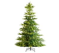 VEVOR Árbol de Navidad Artificial 2,3 m Árbol de Decoración Navideña Completo con 700 Luces LED Color Blanco Cálido 1319 Puntas de Ramas Base de Metal para Decoración de Hogar, Fiesta, Oficina