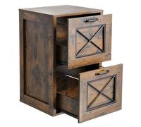 VEVOR Archivador Vertical, Archivador Vertical 450 x 400 x 687 mm de 2 Cajones con Barra de Suspensión Ajustable de 2 Niveles para Archivos de Tamaño A4/Carta/Legal para Oficina, Marrón Miel