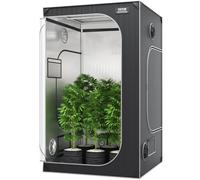 VEVOR Armario de Cultivo 122x122x203 cm Carpa de Cultivo Hidropónico Mylar 2000D Altamente Reflectante con Ventana de Observación, Bolsa de Herramientas, Bandeja de Piso para Cultivo de Plantas