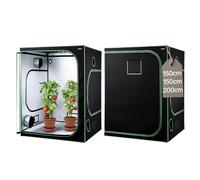 VEVOR Armario de Cultivo Interior 150x150x200 cm, Carpa de Cultivo con Ventana de Observación, Bandeja de Suelo y Cremallera, Mylar 600D de Alta Reflectancia, Tienda para Plantas, Flores, Verduras