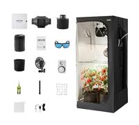 VEVOR Armario de Cultivo Interior 80 x 80 x 180 cm, Carpa de Cultivo con luz LED de Espectro Completo y Sistema de Ventilación, Mylar 600D de Alta Reflectancia, Tienda para Plantas, Flores, Verduras