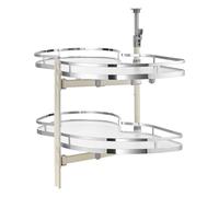 VEVOR Armario de Esquina con Bisagras Abatibles a la Izquierda, Organizador Extraíble para Armarios con Bisagra, Bandeja Abatible de 2 Niveles con Altura Ajustable, a la Izquierda, 850 x 490 x 780 mm