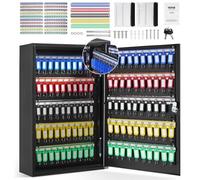 VEVOR Armario para Llaves con 200 Ganchos Caja para Llaves de Pared de Acero 38x13,8x55cm Armario con Soporte para Llaves Cerradura 200 Etiquetas 2 Llaves Almacenamiento Seguro para Oficina Hotel