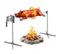 VEVOR Asador Giratorio Eléctrico 8 Niveles de Altura, Capacidad de Carga de 40 kg, Motor de 38 W, Acabado en Acero Inoxidable, Rotación Suave de 360°, Parrilla para Fiestas, Acampadas, Barbacoas