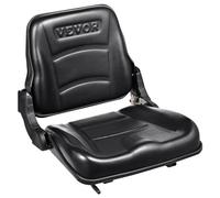 VEVOR Asiento Universal para Carretilla Elevadora Asiento Plegable para Tractor con Respaldo de Ángulo Ajustable Microinterruptor Ranura Extendida Asiento Cómodo 160-340 mm para Excavadora y Cargadora