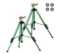 VEVOR Aspersor de Impacto con Base de Trípode 2 Piezas, de Alta Resistencia, con Cabezal de Latón y Conector G3/4 pulgada, 360 Grados para Riego de Areas Grandes y Altura Ajustable para Jardín