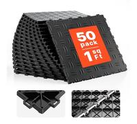 VEVOR Baldosas de Garaje Entrelazadas 50 Piezas Baldosas de PP para Suelo de Garaje 305 x 305 x 13,4 mm Textura Antideslizante de Doble Cara, para Garajes, Sótanos, Talleres de Reparación, Negro