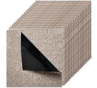VEVOR Baldosas de Moqueta, 457,2 x 457,2 x 12 mm, 10 uds, Autoadhesivas, Cubren 2 m², Ideales para Moqueta, para Hogares, Oficinas, Viviendas de Alquiler, Fácil de Limpiar, Color Marrón Claro