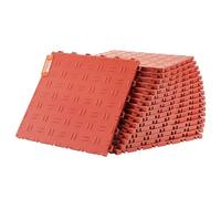 VEVOR Baldosas Entrelazadas para Suelo de Garaje 25 Piezas, PP 305 x 305 x 13,4 mm, Textura Antideslizante de Doble Cara, para Sótanos y Talleres de Reparación, Rojo