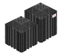 VEVOR Baldosas para Garaje Entrelazadas, 310 x 310 mm, Conjunto de 55 Piezas, Azulejos de Drenaje de Polipropileno, Suelo Modular Autoventilado, Antideslizante, para Baño Cocina Piscina, Color Negro