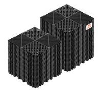 VEVOR Baldosas para Garaje Entrelazadas, 310 x 310 mm, Conjunto de 55 Piezas, Azulejos de Drenaje de Polipropileno, Suelo Modular Autoventilado, Antideslizante, para Baño Cocina Piscina, Color Negro