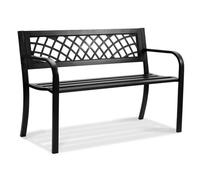 VEVOR Banco de Jardín de Metal Banco de Parque 116,3 cm Banco de Descanso Carga de 218 kg Banco de Jardín y Parque para Exterior con Respaldo y Reposabrazos Banco para Jardín, Parque, Patio, Porche