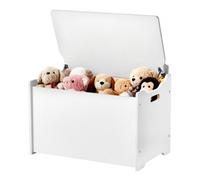 VEVOR Banco Infantil con Almacenaje, Caja de Juguetes de Madera, Hecho de MDF, con Respaldo y Bisagra de Seguridad, Arcón para Sala de Juegos, Salón o Recibidor, 597 x 368 x 545 mm, Color Blanco
