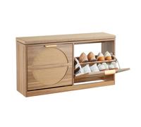 VEVOR Banco Zapatero con Asiento Ancho de 98 cm Banco Recibidor 2 Niveles, Almacenamiento para Entrada, Sala de Estar, Dormitorio, Cajones Abatibles, Capacidad de Carga 200 kg, Puerta de Ratán, Cojín