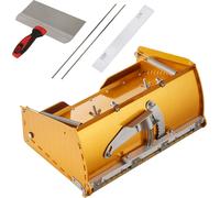 VEVOR, bandeja plana para paneles de yeso, 10 pulgadas de ancho, fácil de limpiar, bandeja de aluminio para paneles de yeso, placas de pared, placas de yeso, con guardabarros adicional, incluye 2 cuch