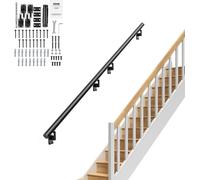 VEVOR: Barandilla de aluminio, fácil de mantener, para escaleras. Longitud: 2133,6 mm. Capacidad de carga: 199,6 kg. Distancia entre pilares: 806–333–806 mm. Ideal para barandillas de escaleras, balco