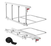 VEVOR Barandilla de Cama Plegable a Personas Mayores, 97 cm, con Correa de Sujeción, Protección Anticaídas y Protección de Bordes, Compatible con Camas King, Queen, Matrimoniales e Individuales