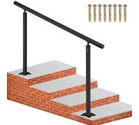 VEVOR Barandilla de Escaleras Aluminio Pasamanos de Escalón Ajuste para 0 - 5 Pasos Negro Baranda para Escaleras 152,8 x 91 cm Ángulo Ajustable 0°-60° para Porches Balcones Jardines Hoteles Garajes