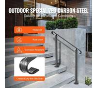 VEVOR: Barandilla de hierro forjado de 100 cm, para escaleras de 1 a 2 escalones, con 1 pasamanos, antideslizante, resistente a la corrosión y al óxido, ideal para jardines, viviendas, porches, hotele