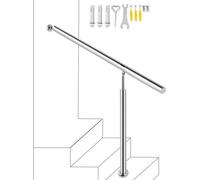 VEVOR, barandilla escalonada de acero inoxidable, pasamanos para escaleras, apto para interior o exterior, barandillas para escalones, pasamanos metálicos para escaleras, 150 x 80 cm, color plateado