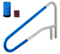 VEVOR Barandilla para Piscina, Capacidad de Carga 100 kg, Acero Inoxidable 304, Funda Antideslizante Extraíble, Montaje Empotrado o en Suelo, para Piscinas y Parques Acuáticos, 1371 x 48 x 813 mm