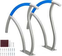 VEVOR, barandilla para piscina, 2 unidades, 1395 x 810 x 100 mm, escalera de acero inoxidable para piscina con placa base, apta para piscinas interiores y exteriores, ayuda para el acceso a la piscina
