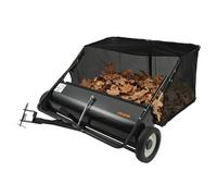 VEVOR Barredora de Césped de Remolque Ancho de 111,8 cm, Recolector de Hojas Capacidad de 7,6 m³, Barredora Remolcable para Tractor Resistente con Altura de Barrido Ajustable para Patio, Granja