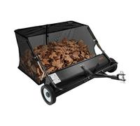 VEVOR Barredora de Césped de Remolque Ancho de 122 cm, Recolector de Hojas Capacidad de 7,8 m³, Barredora Remolcable para Tractor Resistente con Altura de Barrido Ajustable para Patio, Granja
