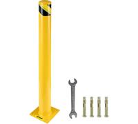 VEVOR - Barrera de seguridad, poste de seguridad, diámetro exterior de 4-1/2 pulgadas, altura de 36 pulgadas, recubrimiento en polvo amarillo. Poste de acero para barrera de seguridad con 4 anclajes g