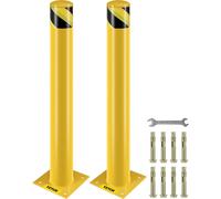 VEVOR - Barrera de seguridad, poste de seguridad, diámetro exterior de 4-1/2 pulgadas, altura de 36 pulgadas, recubrimiento en polvo amarillo. Barra de seguridad de acero para zonas de tráfico, incluy