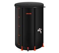 VEVOR Barril de Lluvia Plegable, Barril Portátil de 250 L de PVC 500D para Recolección de Agua de Lluvia, Contenedor de Almacenamiento de Agua para Jardín con Grifo y Kit de Desbordamiento, Negro