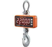 VEVOR Báscula Colgante Industrial 1000 kg Báscula de Grúa Digital con Control Remoto Carcasa de Aluminio Fundido, Pantalla LED de Alta Precisión para Granja, Caza, Pesca, Garaje al Aire Libre, Naranja