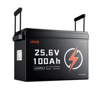 VEVOR Batería de Litio LiFePO4 24 V 100 Ah, Más de 4000 Ciclos, 2560 Wh, Protección Contra Bajas Temperaturas, Corriente de Carga Máx. 100A, Compatible con Conexión 8P2S, para Vehículos Recreativos