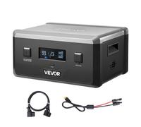 VEVOR Batería Portátil de Expansión Adicional LiFePO4 de 2160 Wh, con 3 Puertos de Salida para Uso Doméstico, Camping, Viajes, Autocaravanas y Emergencias, 387 x 270 x 196 mm, Color Negro y Gris